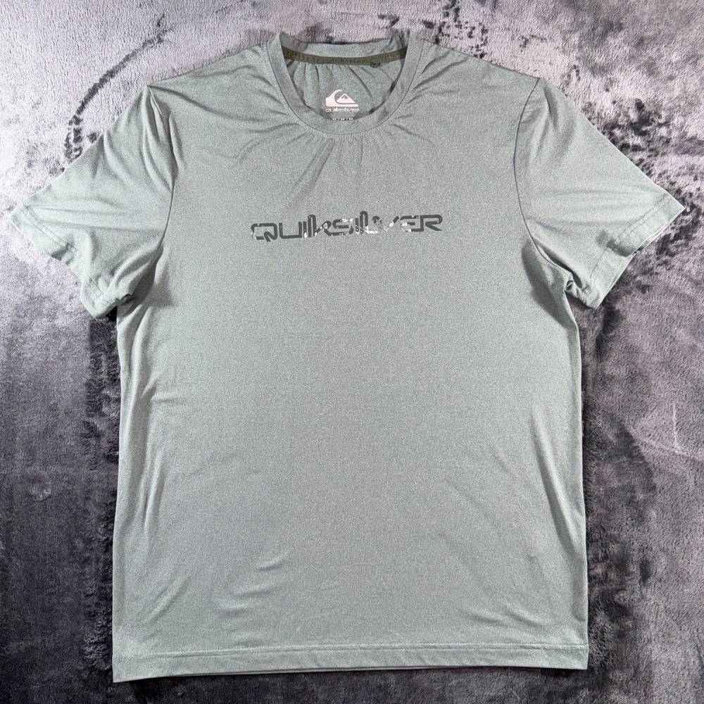 Quiksilver‎ Mens Performance T-Shirt Green Heather Camo Logo QA1AKT023 Size M